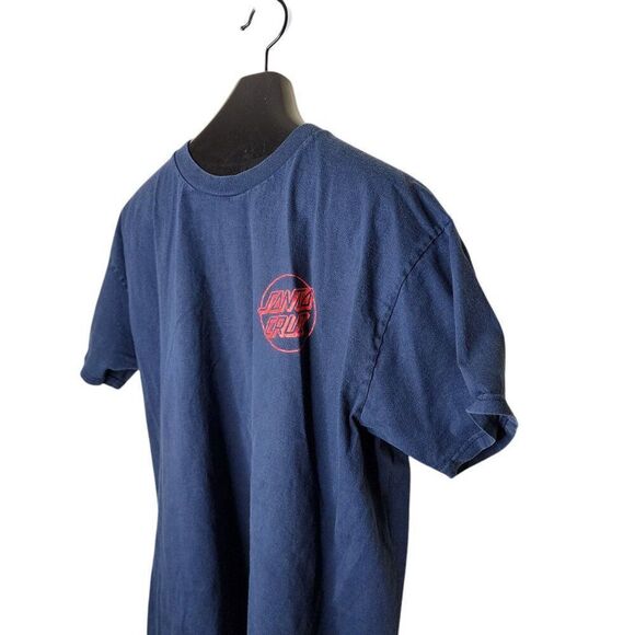 Vintage 90s Santa Cruz Skater Tshirt Mens XL Blue Short Sleeve Crew Neck - Picture 4 of 7